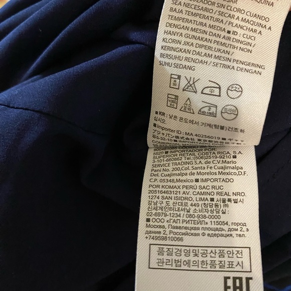 Banana Republic Blue and Black Long Sleeve wrap style dress Size 8 - Picture 4 of 12